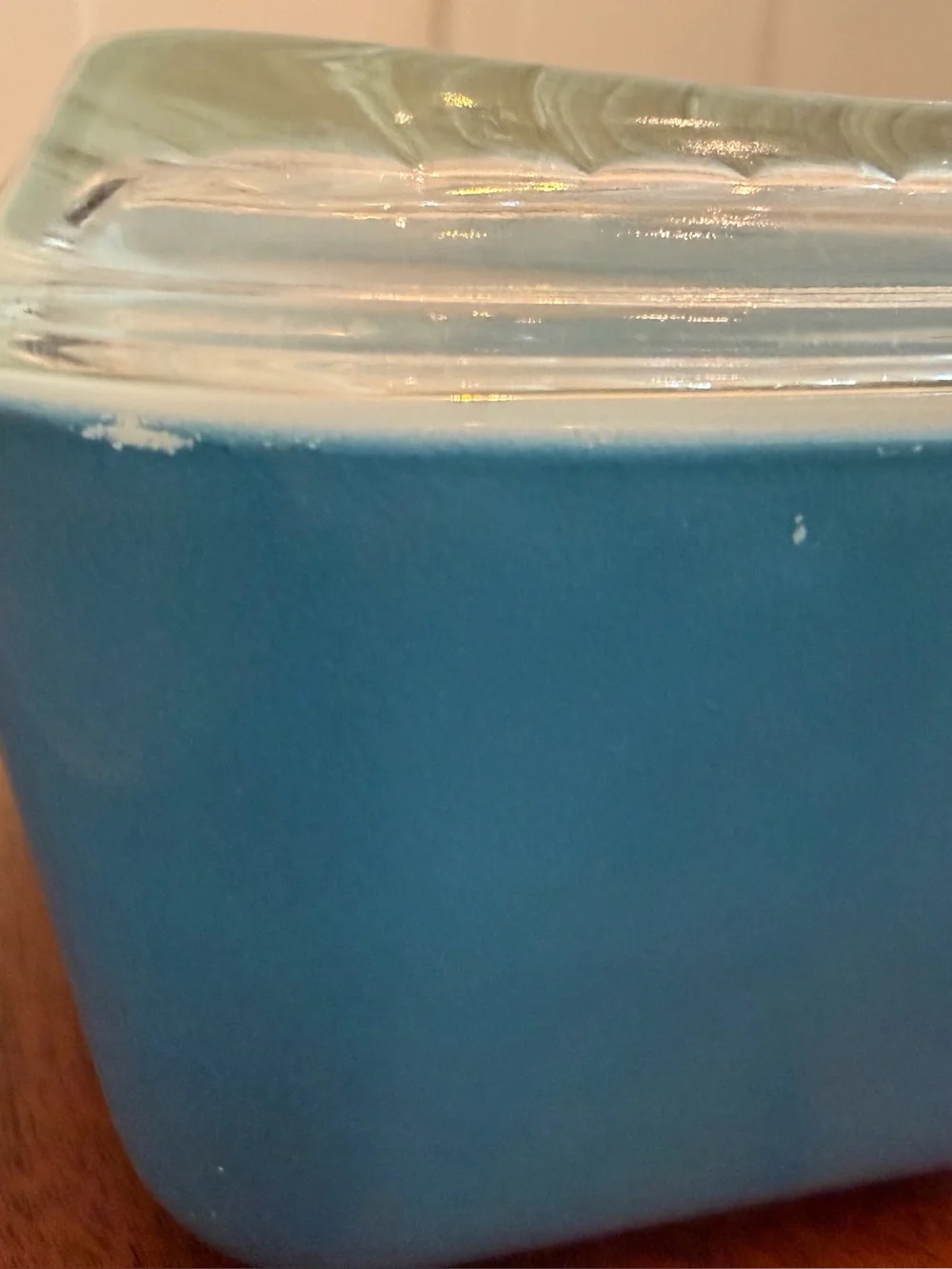 Vintage Pyrex 502 Blue Snowflake Garland Refrigerator Dish with Lid 1.5 pints